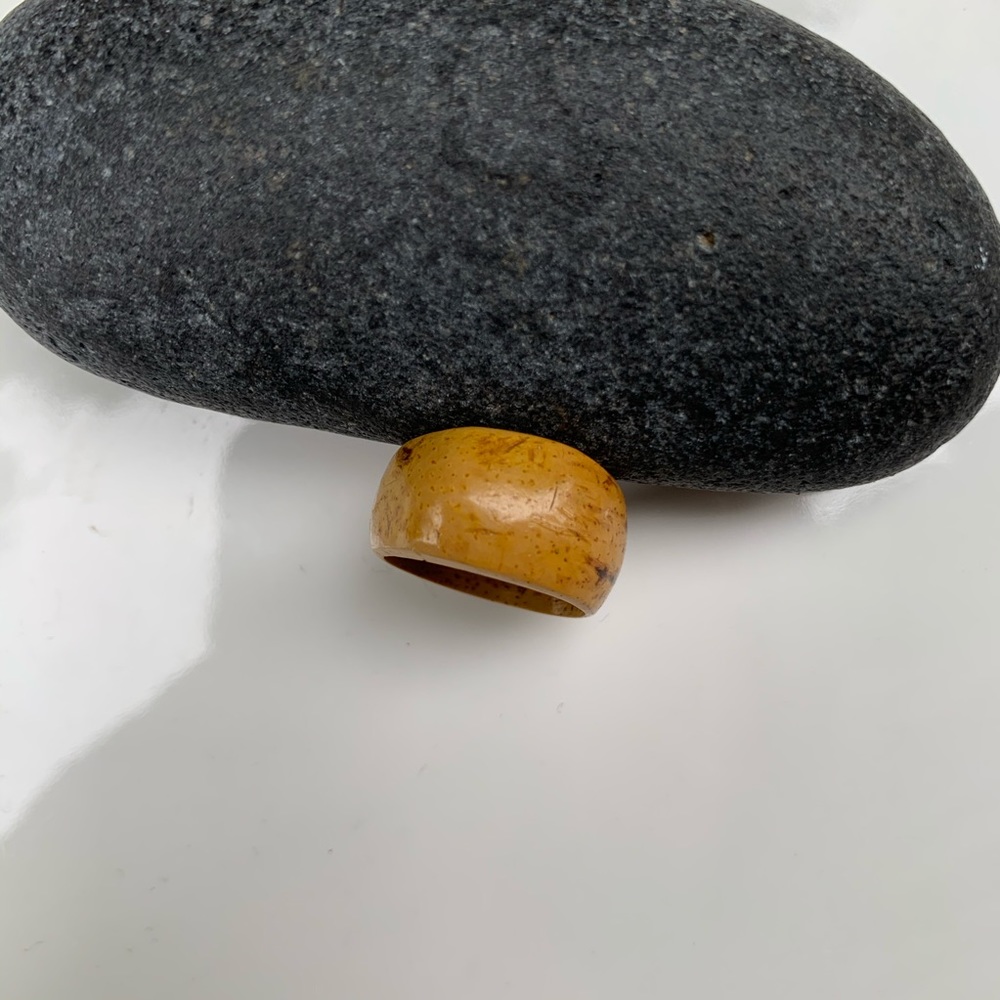 Boho Mustard coconut shell ring